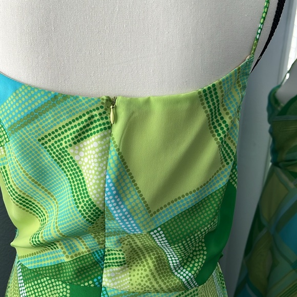 Fabulous Colorful 100% Silk 💚 St. Vincent Dress with Adjustable Straps - Size 8 - Picture 4 of 10